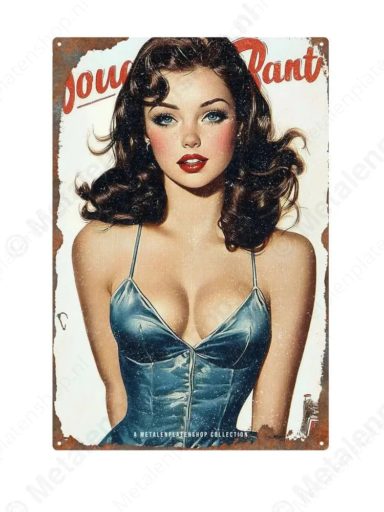 Pin-Up #4 - Vrouwlijke Borden - MPS Collection Metaalbord